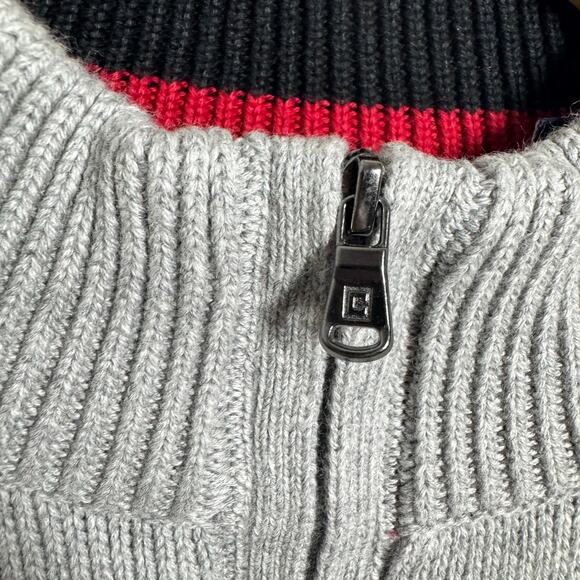 Chaps Sweater Mens L Black Gray 100% Cotton Knit Moose Novelty Print Gorpcore - Picture 8 of 9